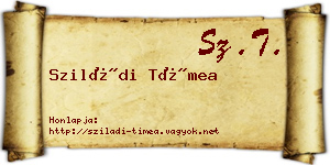 Sziládi Tímea névjegykártya